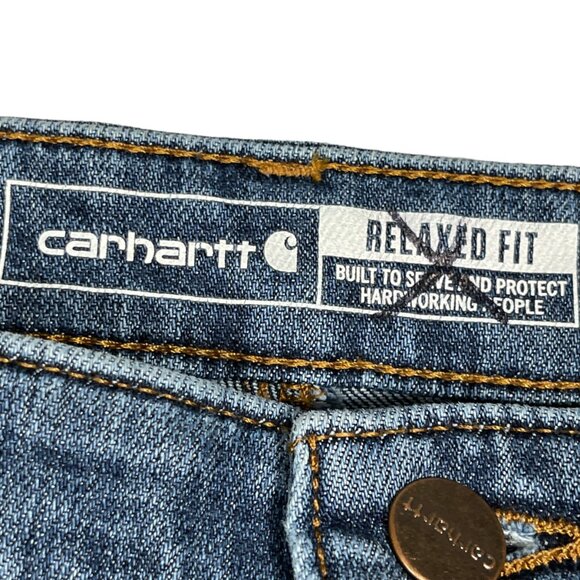 Carhartt Womens Double Knee Carpenter Jeans Sz 14T Relaxed Fit Workwear Field - Picture 5 of 8